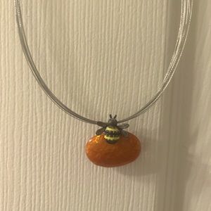 Chicos adjustable, Orange bumblebee necklace.